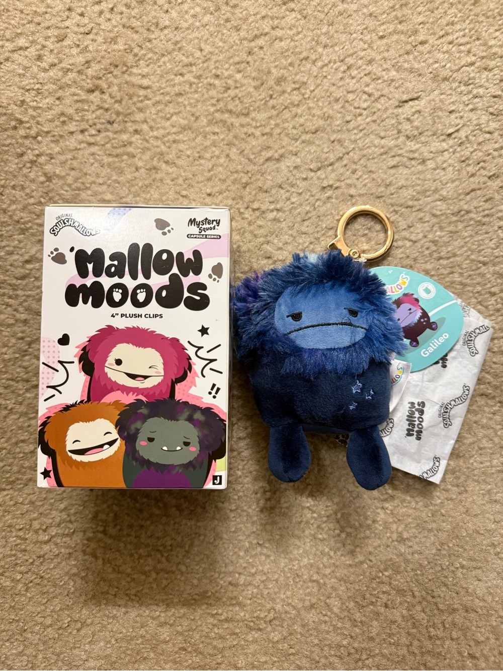 Squishmallows Mallow Moods Mystery Squad 4" Plush Clip Galileo CHASE VHTF